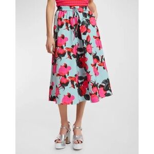 Antrhopologie x Essentiel Antwerp Fyrtales Midi Skirt Floral Blue/Pink Size 10